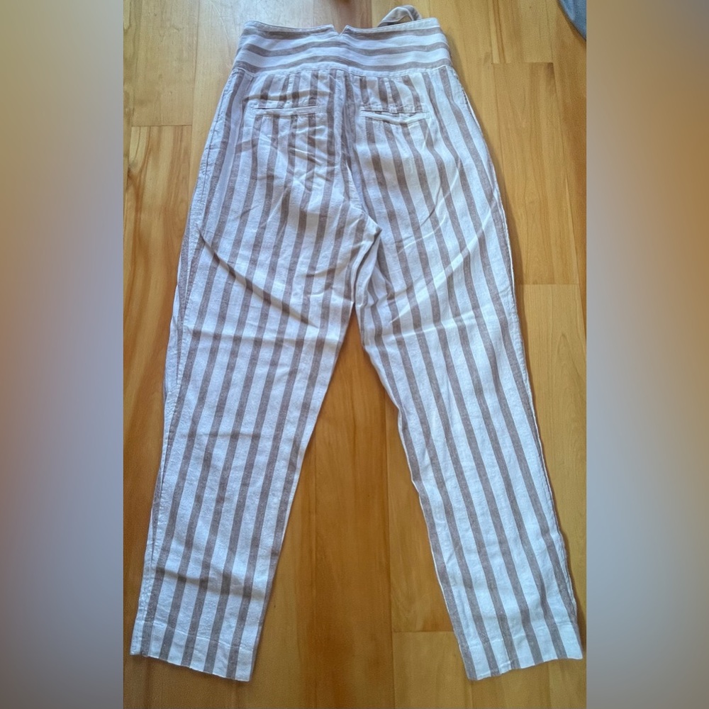 Anthropologie Linen Striped Pants - Picture 3 of 10